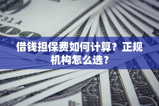 济南借钱担保费如何计算？正规机构怎么选？