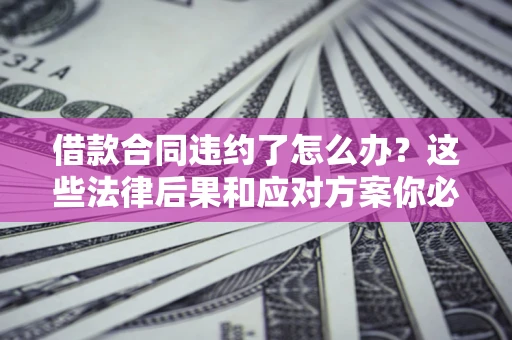 济南借款合同违约了怎么办？这些法律后果和应对方案你必须知道